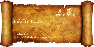 Léh Bodor névjegykártya
